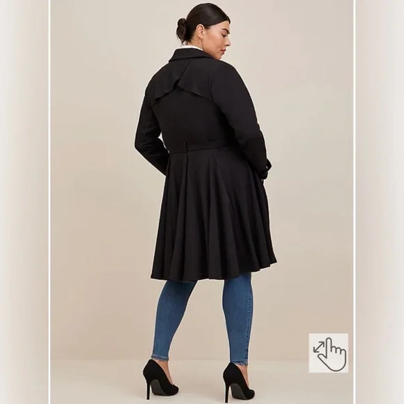 Torrid Brushed Ponte Trench Coat. Size LARGE. (Torrid size 0) - Picture 2 of 7